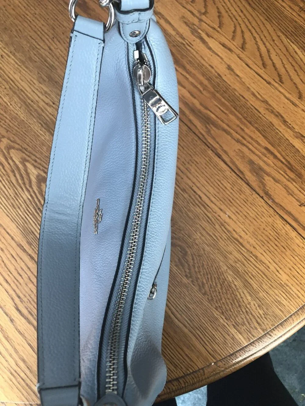 Coach F38250 Pebbled Leather Hobo Shoulder Bag Light Blue